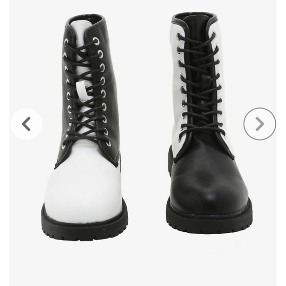 Hot Topic Shoes - Black & White Color Block Boots